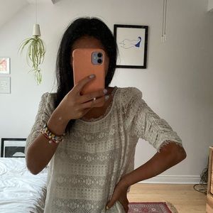 Joie White Fanny Lace Top